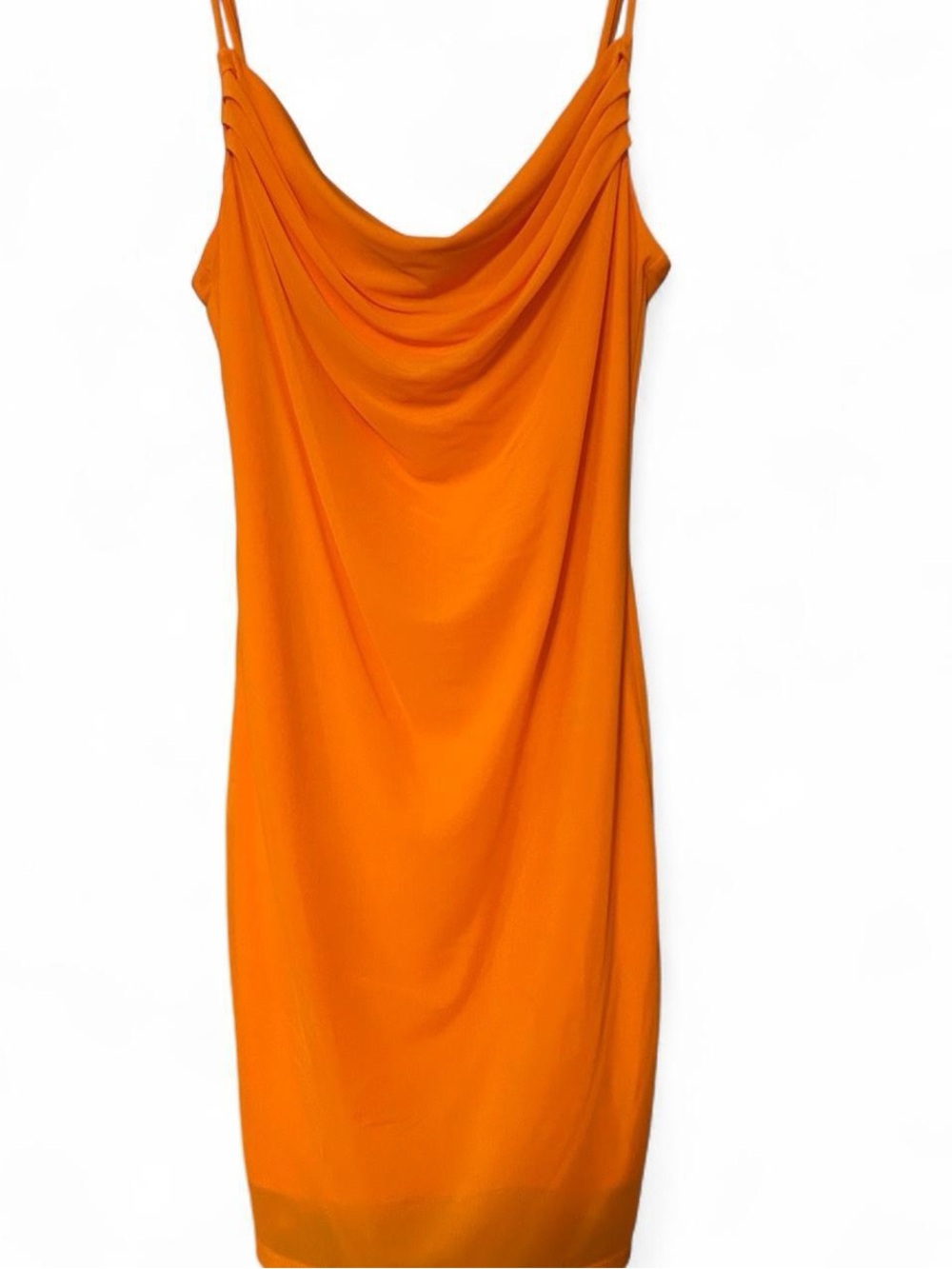 Forever 21 Orange mini bodycon dress with cowl neck
